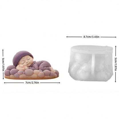Creative Baby Sleep Shaped Handmade Soap Silicone Mold, Silicone Crafting Tool, Suitable For Cold Process Soap DIY Gifts, Healing Baby Shaped Aromatherapy Candles, Handmade Decorative Mold, Easy Demol