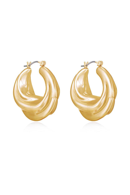 Crescent Swirl Hoop Earrings