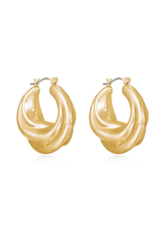 Crescent Swirl Hoop Earrings