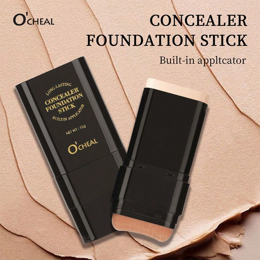 Cross Border Makeup Concealer Keep Makeup On Liquid Foundation Powder Puff+Solid Foundation Make-Up Two In One English Version
