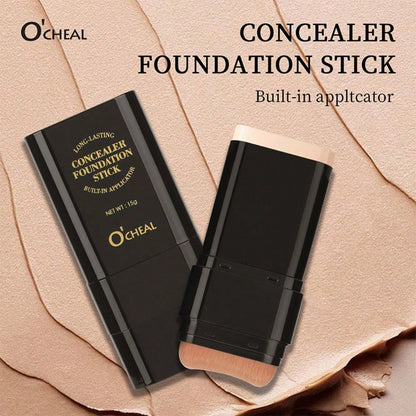Cross Border Makeup Concealer Keep Makeup On Liquid Foundation Powder Puff+Solid Foundation Make-Up Two In One English Version