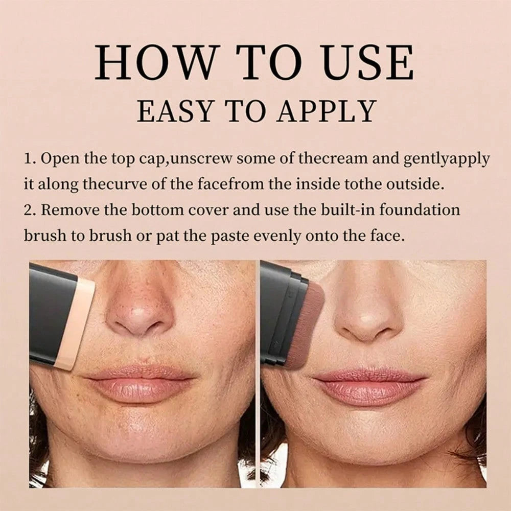Cross Border Makeup Concealer Keep Makeup On Liquid Foundation Powder Puff+Solid Foundation Make-Up Two In One English Version