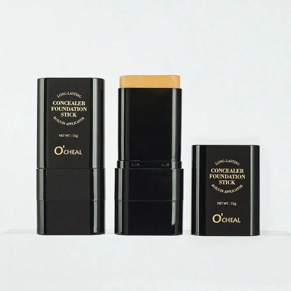 Cross Border Makeup Concealer Keep Makeup On Liquid Foundation Powder Puff+Solid Foundation Make-Up Two In One English Version