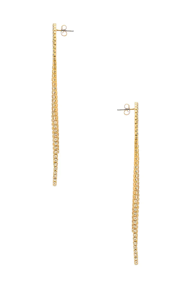 Crystal Drape Fringe Earrings - JAUS
