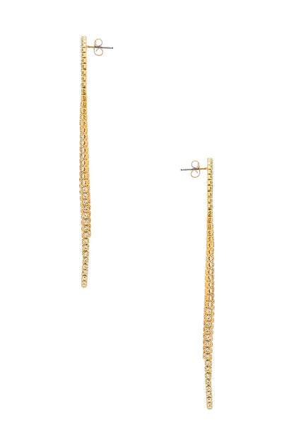Crystal Drape Fringe Earrings - JAUS