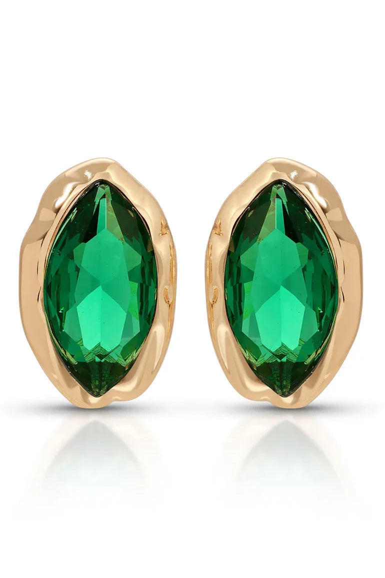 Crystal Luxe Mini Studs - Emerald