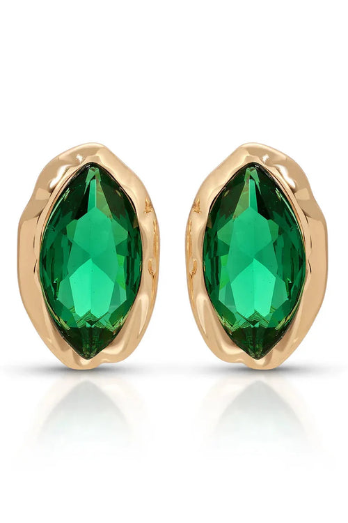Crystal Luxe Mini Studs - Emerald