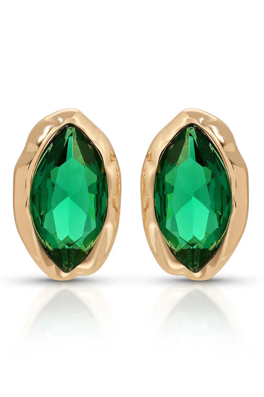 Crystal Luxe Mini Studs - Emerald