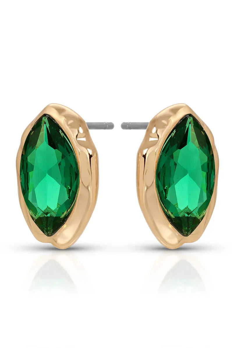 Crystal Luxe Mini Studs - Emerald