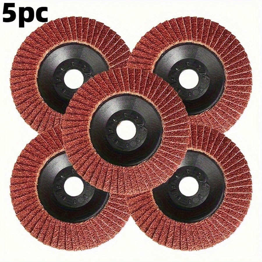 Cubidupi 5-Piece Pack Of 4-Inch Flanged Grinding Wheels, 60 Grit Grinding Abrasive, Alumina Abrasive, Polishing Machine Grinding Wheels, Alumina Abrasive, Polishing Machine Grinding Wheels