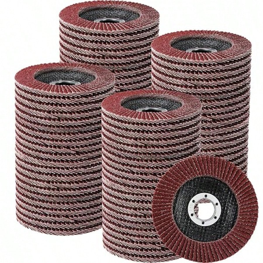Cubidupi 5-Piece Pack Of 4-Inch Flanged Grinding Wheels, 60 Grit Grinding Abrasive, Alumina Abrasive, Polishing Machine Grinding Wheels, Alumina Abrasive, Polishing Machine Grinding Wheels