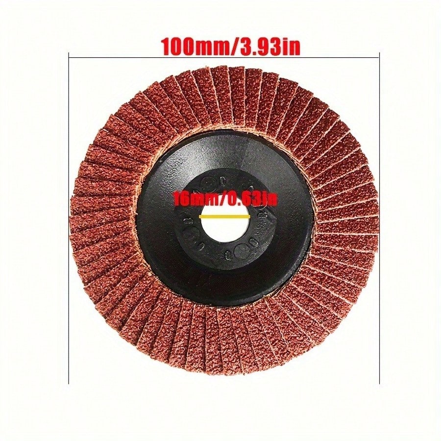 Cubidupi 5-Piece Pack Of 4-Inch Flanged Grinding Wheels, 60 Grit Grinding Abrasive, Alumina Abrasive, Polishing Machine Grinding Wheels, Alumina Abrasive, Polishing Machine Grinding Wheels