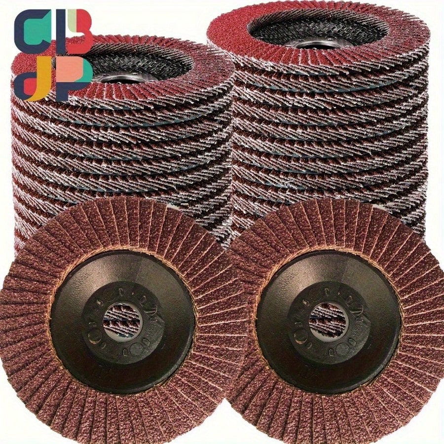 Cubidupi 5-Piece Pack Of 4-Inch Flanged Grinding Wheels, 60 Grit Grinding Abrasive, Alumina Abrasive, Polishing Machine Grinding Wheels, Alumina Abrasive, Polishing Machine Grinding Wheels