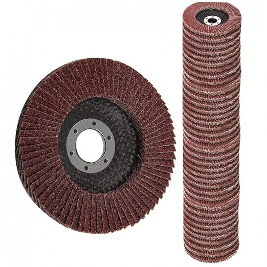 Cubidupi 5-Piece Pack Of 4-Inch Flanged Grinding Wheels, 60 Grit Grinding Abrasive, Alumina Abrasive, Polishing Machine Grinding Wheels, Alumina Abrasive, Polishing Machine Grinding Wheels