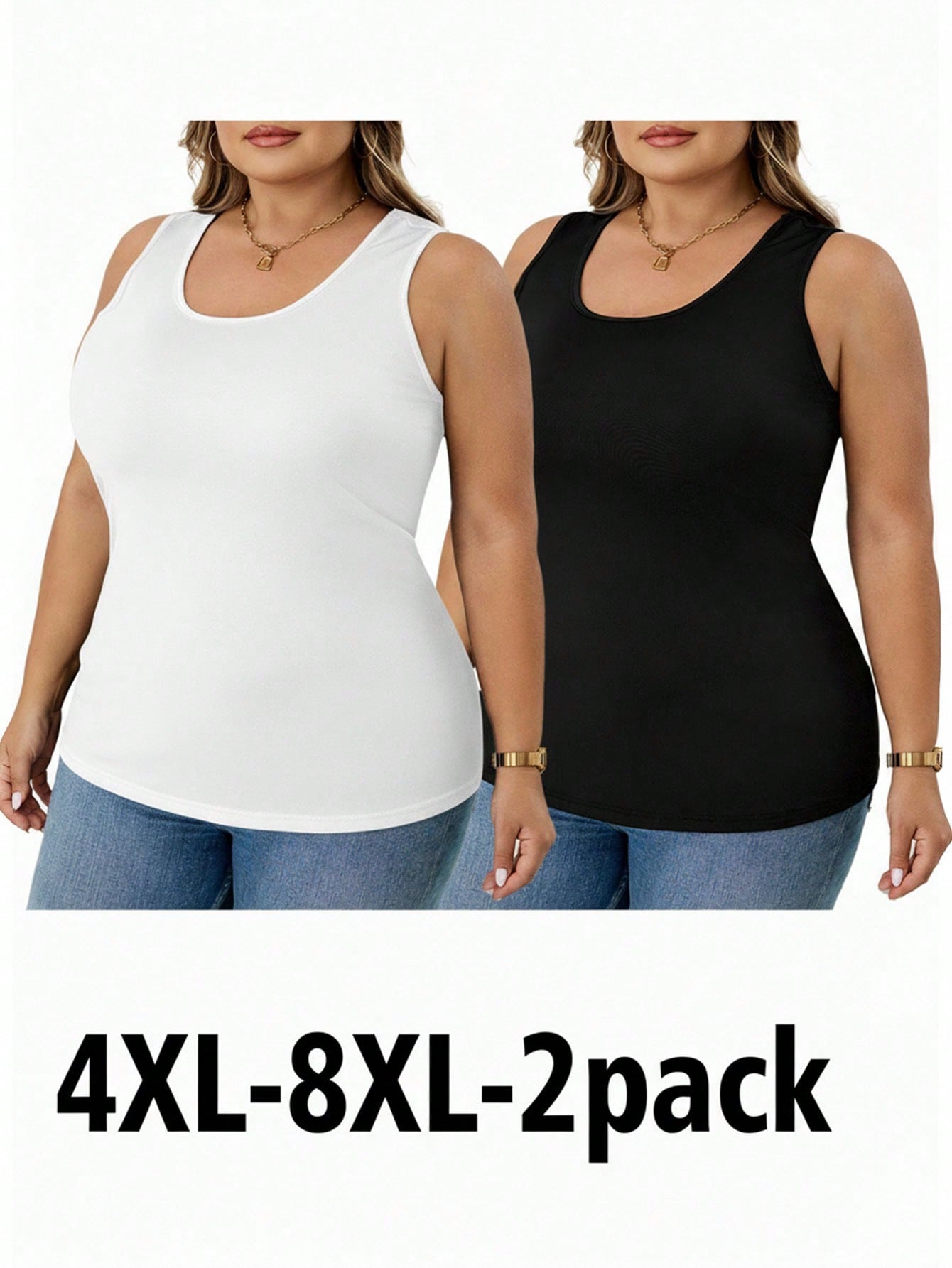 CURVE+ 2PCS Plus Size Tank Tops & Camis