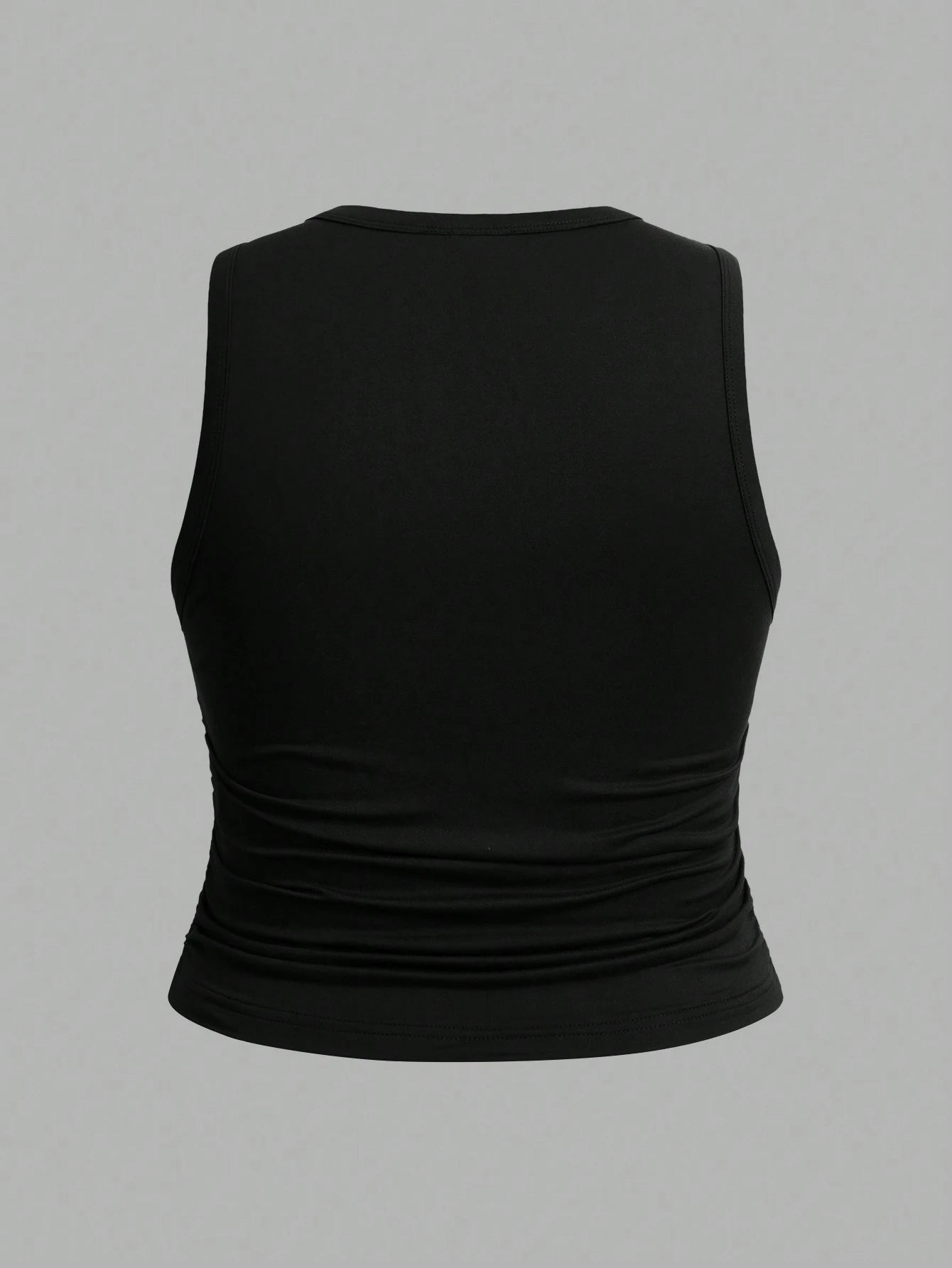 CURVE+ 3pcs Women Plus Size Solid Color Casual Round Neck Camisole Tank Top Set, Suitable For All Seasons Formal Black Chocolate Brown White Summer