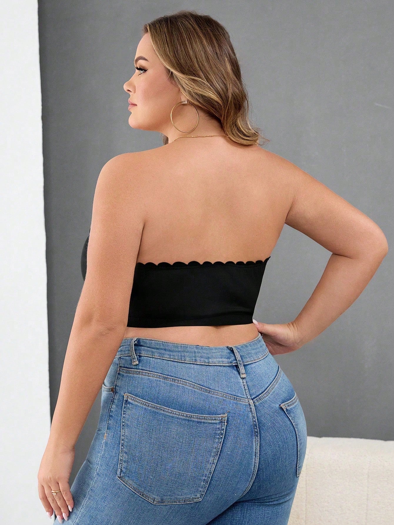 CURVE+ Curve Plus Size Women Front Button Crop Top, Fitted Camisole Black Summer Kawaii Sexy Night Out Date Night Rave Club, Clothes For Women Skin-Friendly