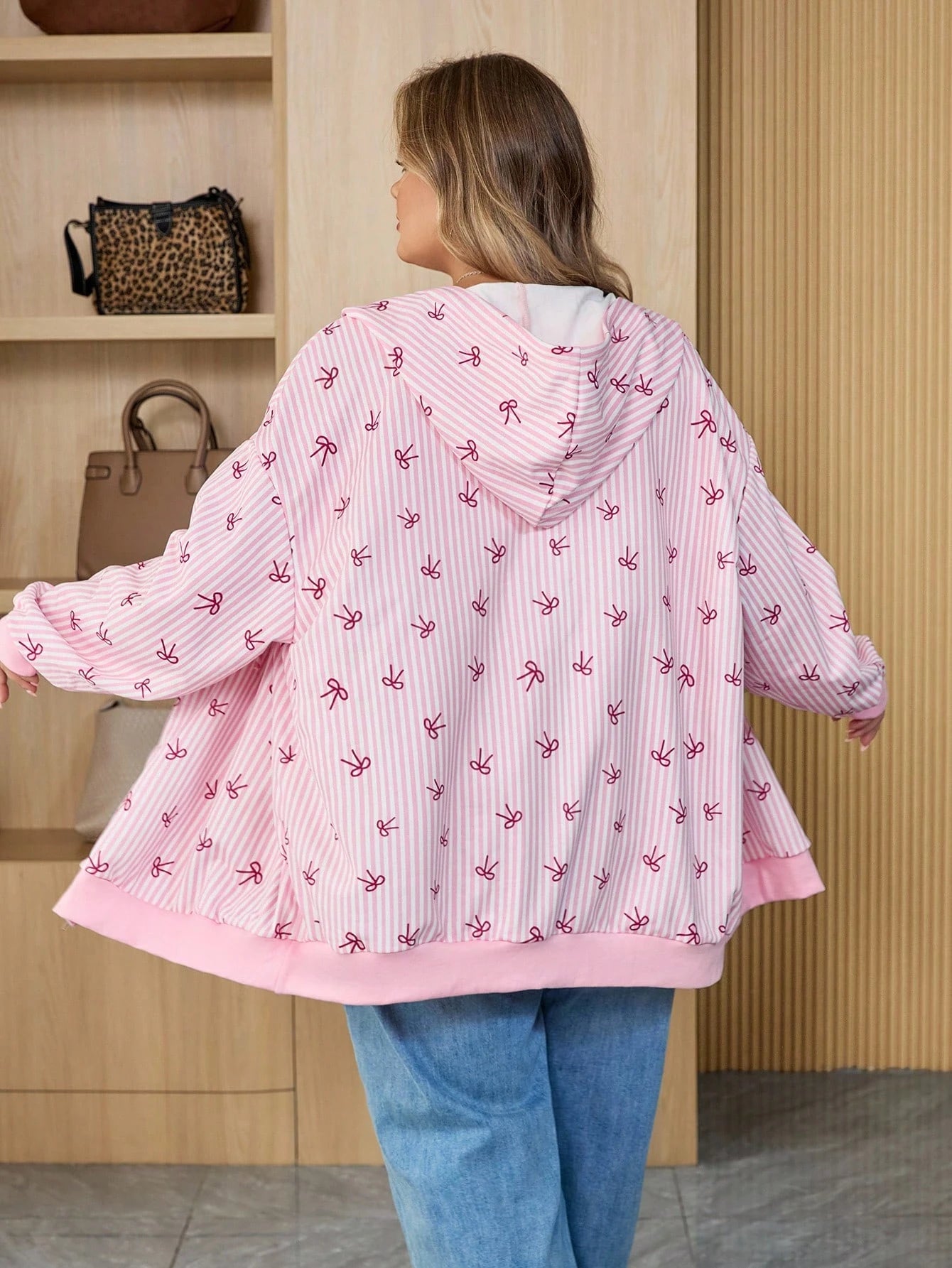 CURVE+ Plus Size Drawstring Hooded Long Sleeve Fashion Ribbed Drop Shoulder Hoodie Sweatshirt,Fall Women Clothes Plus Size Hoodies Women Plus Size Zip Up Hoodie 8xl Women Clothes Summer Jacket P