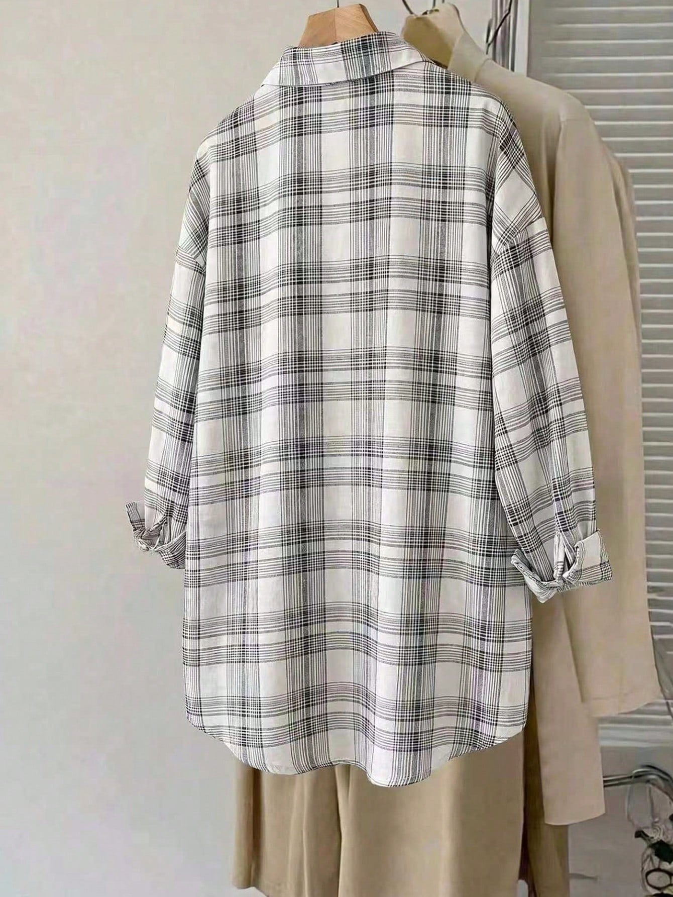 CURVE+ Plus Size Long Sleeve Casual Striped Shirt,Fall Women Clothes