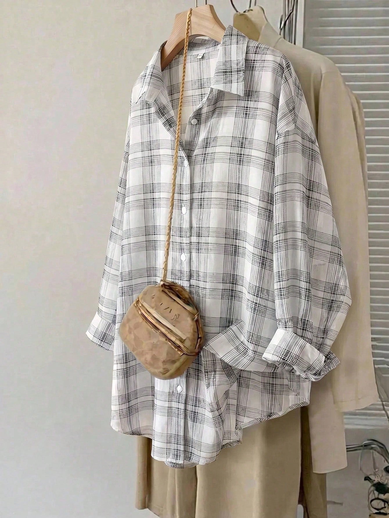 CURVE+ Plus Size Long Sleeve Casual Striped Shirt,Fall Women Clothes