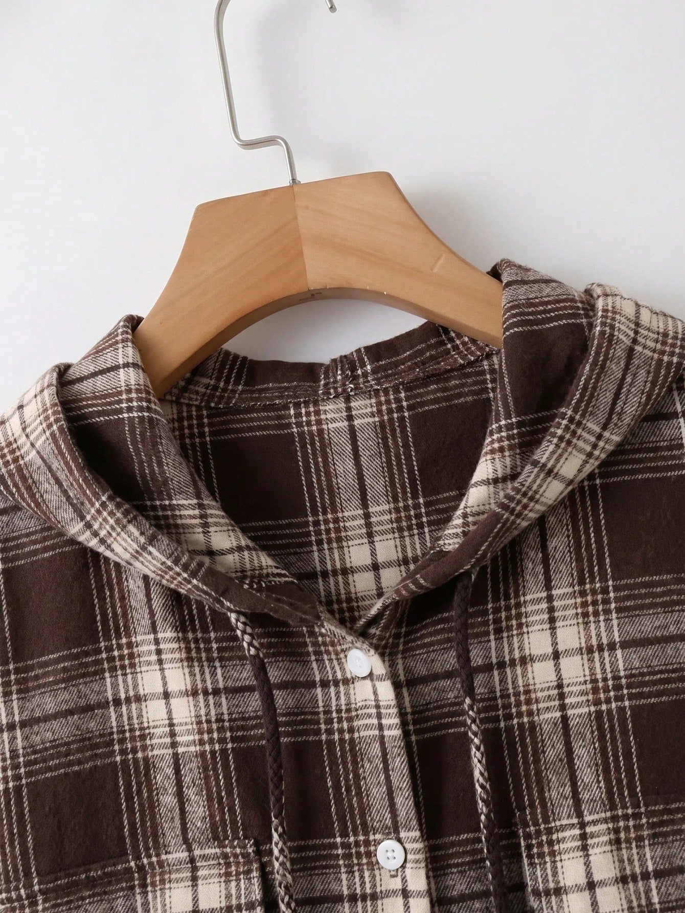 CURVE+ Plus Size Women's Plaid Hooded Loose Shirt, Sun Protection, Vacation Casual, Fall Winter 2026 22W