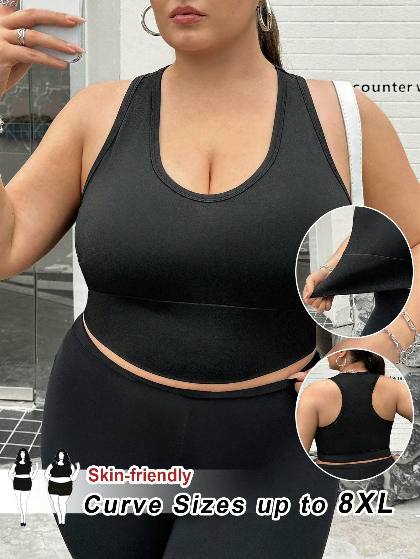 CURVE+ Plus Size Women's Vest, Anti UV Cool And Wrinkle Resistant High Elastic Fabric Vest, Casual Style
