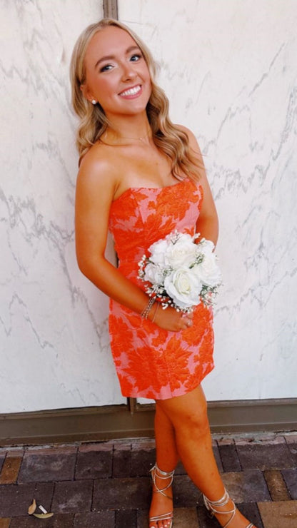 Custom Made Floral Bodycon Homecoming Dresses, AST2038