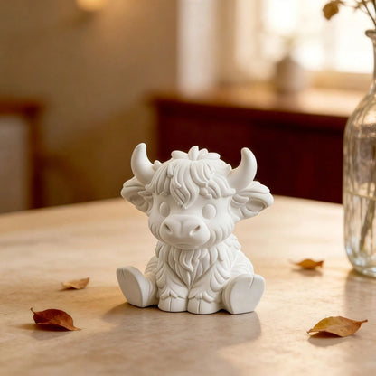Cute Highland Cow Silicone Mold, 3D Animal Shaped DIY Candle, Soap, Bath Bomb & Plaster Sculpture Craft For Home Decor