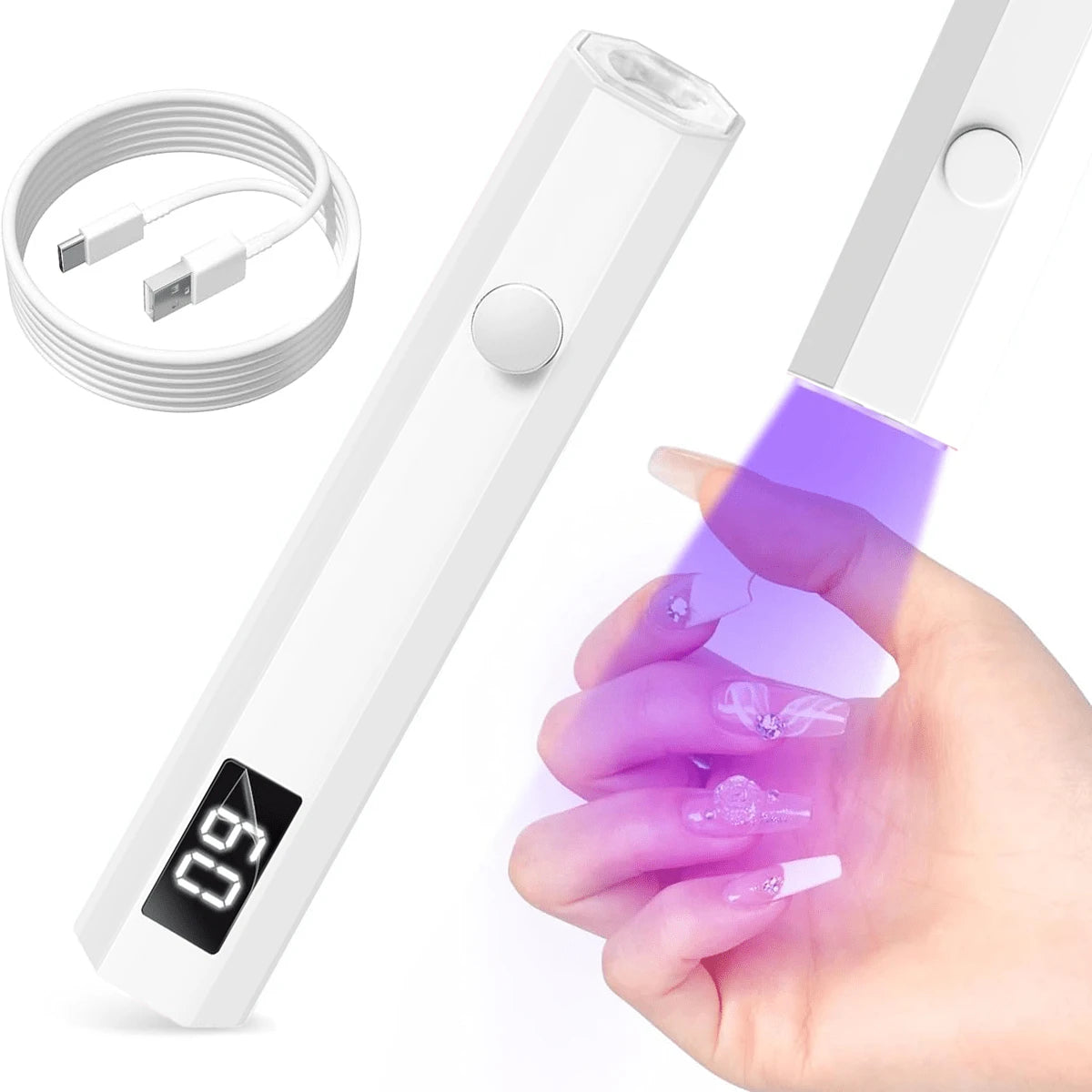 Cute Pink Portable UV Nail Lamp Durable Solid Construction High Quality LEDs For Long Term Use