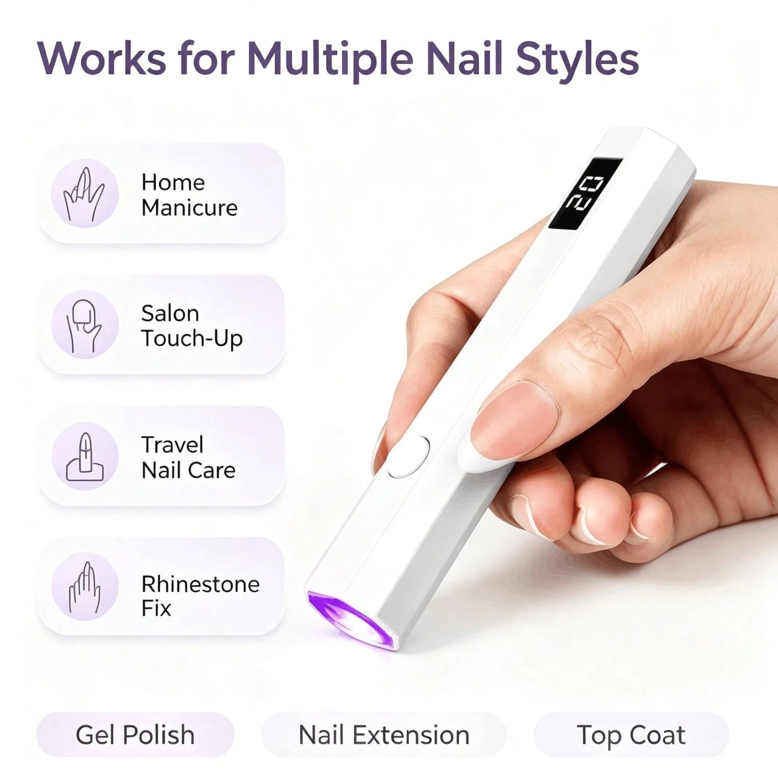 Cute Pink Portable UV Nail Lamp Durable Solid Construction High Quality LEDs For Long Term Use
