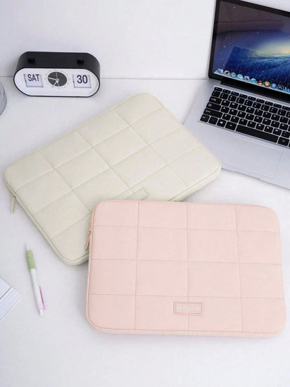 Cute Quilted Tablet Bag Laptop Bag, Soft Padded Laptop Protective Case, Shock-Absorbing, Suitable For School, Office, Essentials Laptop Sleeve