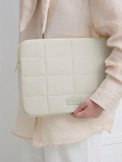 Cute Quilted Tablet Bag Laptop Bag, Soft Padded Laptop Protective Case, Shock-Absorbing, Suitable For School, Office, Essentials Laptop Sleeve