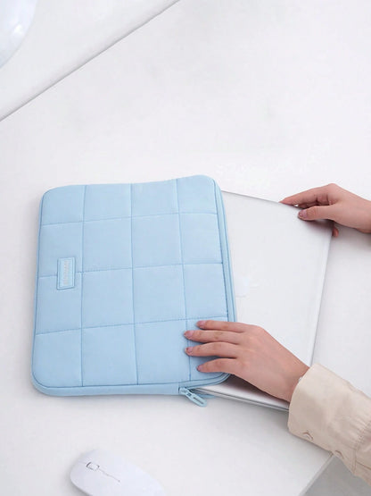 Cute Quilted Tablet Bag Laptop Bag, Soft Padded Laptop Protective Case, Shock-Absorbing, Suitable For School, Office, Essentials Laptop Sleeve