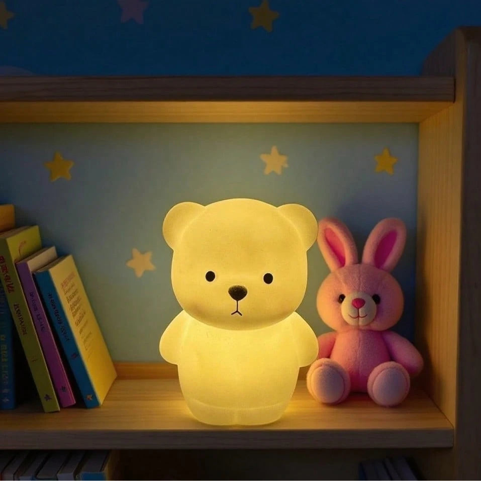 Cute Teddy Bear Nightlight, Cartoon Atmosphere Lamp For Bedroom, Bathroom, Dorm, Birthday Gift For Girl Friends