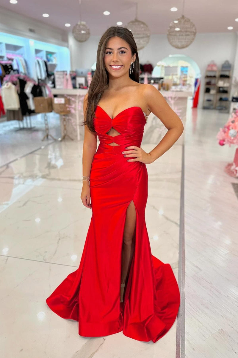 Dark Green Keyhole Satin Fitted Long Prom Dress