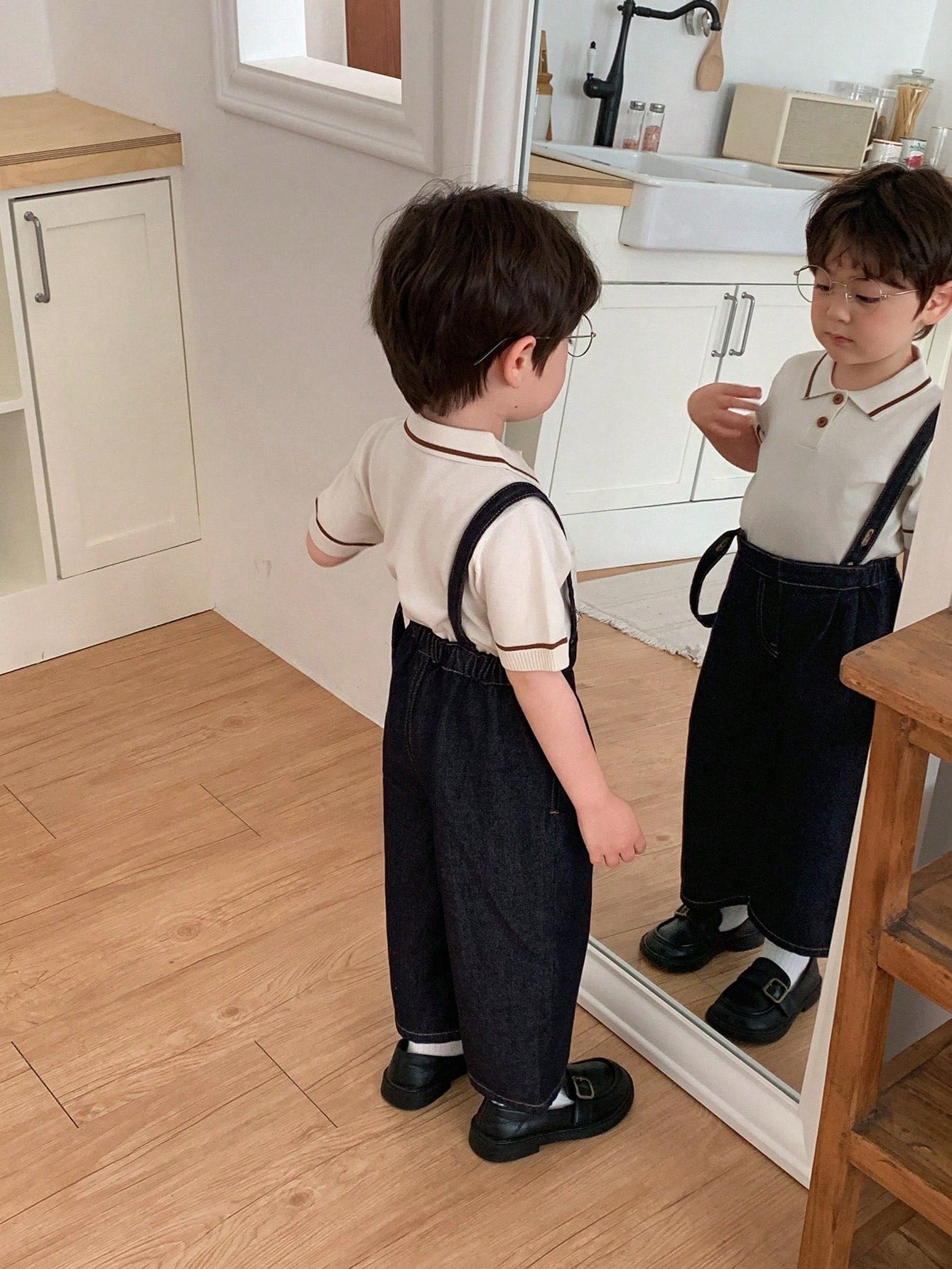 DAZY Infant (Boy) Washed Korean Style Denim Overalls