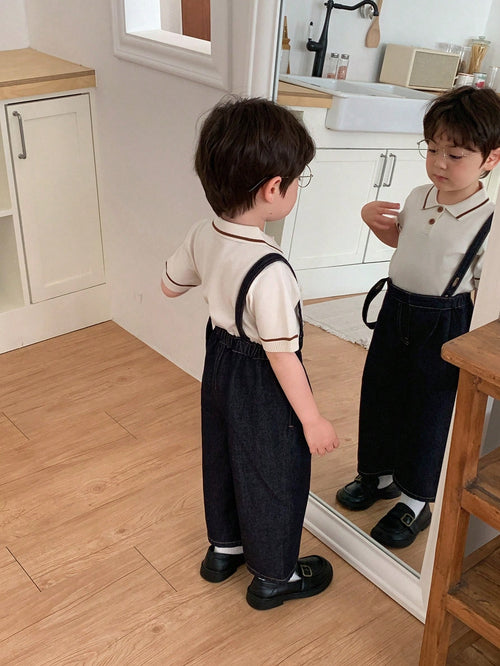 DAZY Infant (Boy) Washed Korean Style Denim Overalls