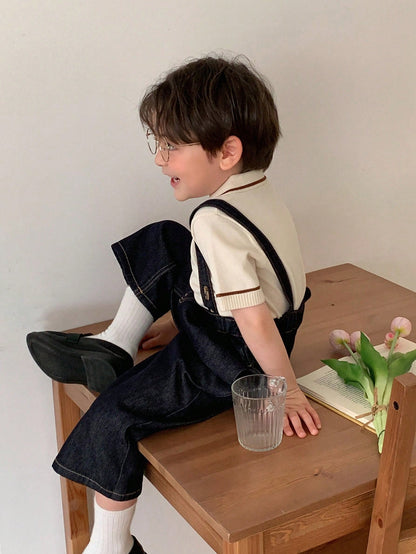 DAZY Infant (Boy) Washed Korean Style Denim Overalls