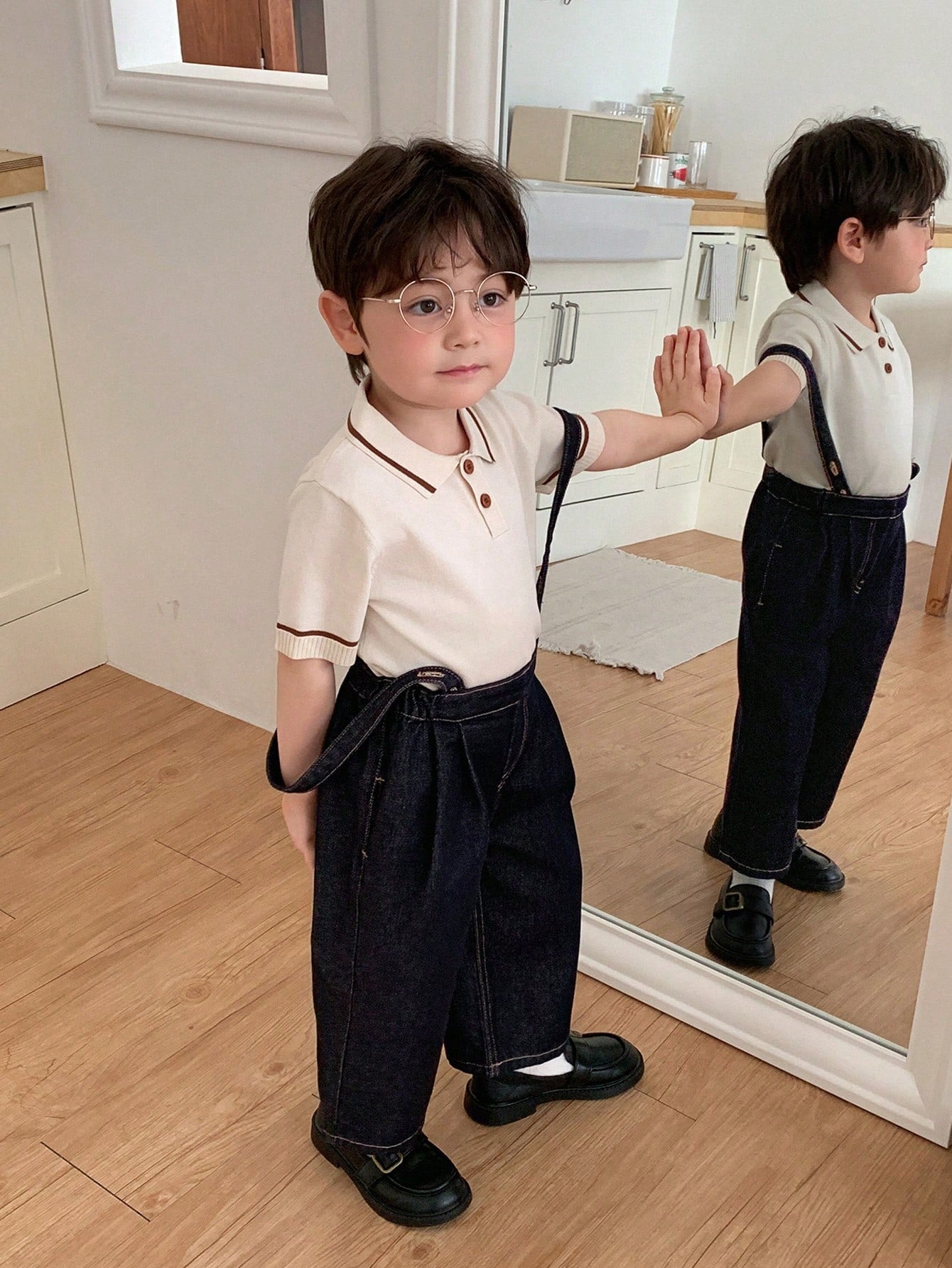 DAZY Infant (Boy) Washed Korean Style Denim Overalls