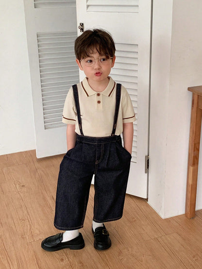 DAZY Infant (Boy) Washed Korean Style Denim Overalls