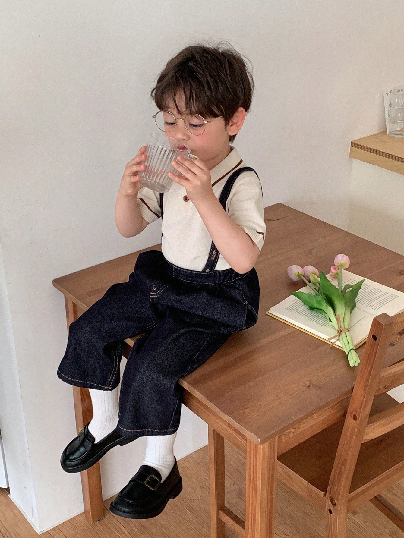 DAZY Infant (Boy) Washed Korean Style Denim Overalls
