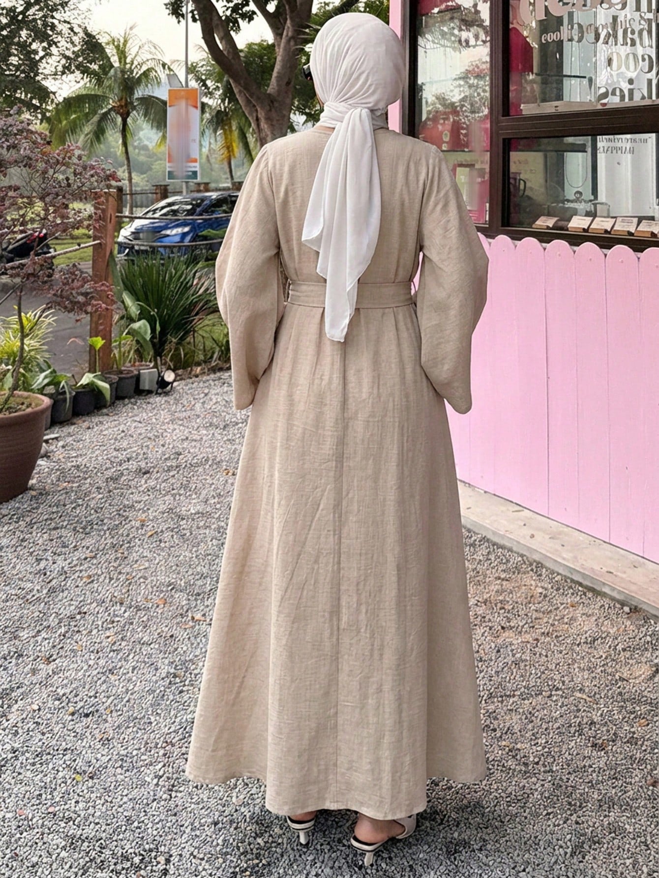 DAZY Spring Summer Casual Vacation Style Loose Long Sleeve Women's Long Dress Sundress