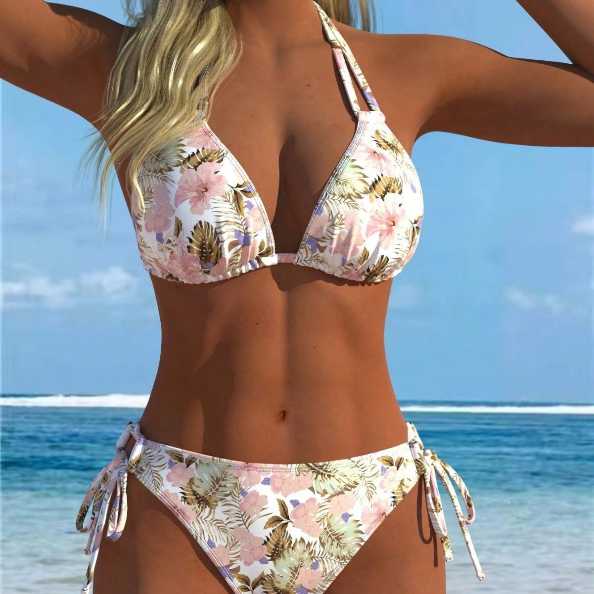 Designer Printed Halter Bikini Summer Beach Fashion Swimwear
