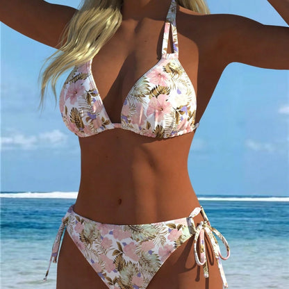 Designer Printed Halter Bikini Summer Beach Fashion Swimwear