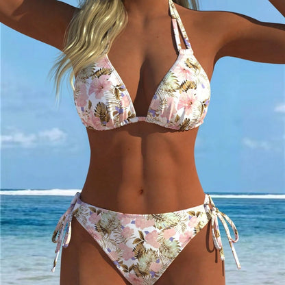 Designer Printed Halter Bikini Summer Beach Fashion Swimwear