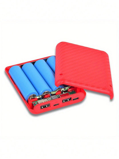 Detachable 4-Section 18650 Battery Box, Small-Capacity Powerbank Kit, Solderless Portable Power Bank Kit