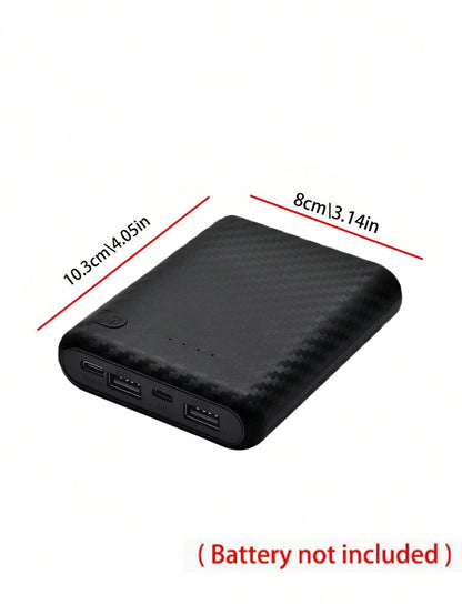 Detachable 4-Section 18650 Battery Box, Small-Capacity Powerbank Kit, Solderless Portable Power Bank Kit
