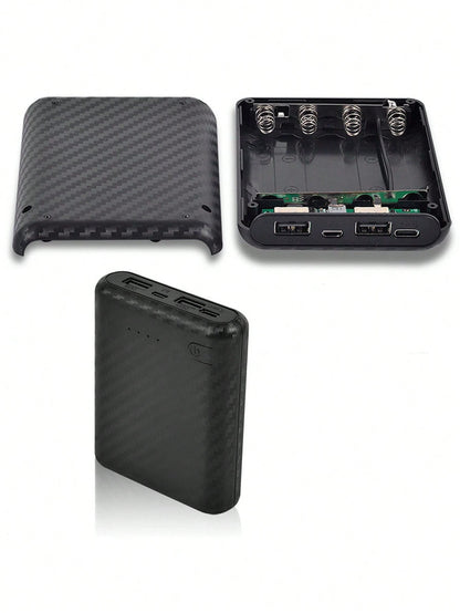 Detachable 4-Section 18650 Battery Box, Small-Capacity Powerbank Kit, Solderless Portable Power Bank Kit