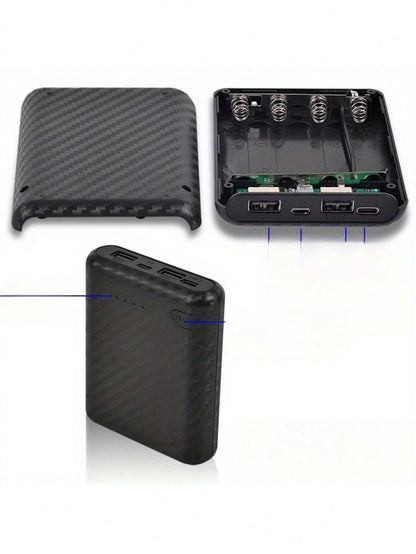 Detachable 4-Section 18650 Battery Box, Small-Capacity Powerbank Kit, Solderless Portable Power Bank Kit
