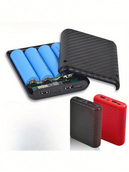 Detachable 4-Section 18650 Battery Box, Small-Capacity Powerbank Kit, Solderless Portable Power Bank Kit
